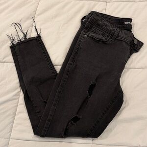 Old Navy Charcoal Distressed Women's Skinny Jeans